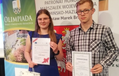 Ola Konior i Szymon Salamon - finalistami ogólnopolskiej olimpiady